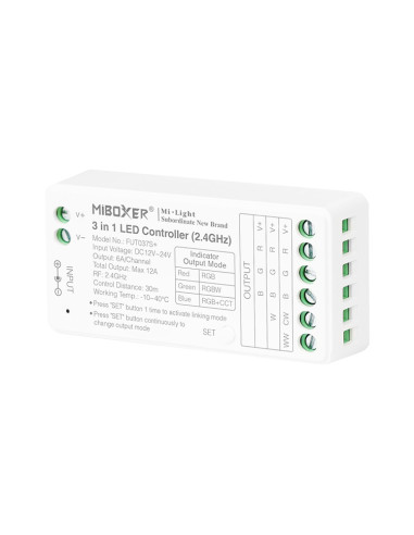 Controlador LED 3 en 1 RGB/RGBW/RGB+CCT Mi-Light 12-24V 12A 2.4GHz