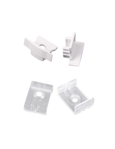Kit de 2 tapas y 2 clips para perfil de aluminio, PER-14-2m.
