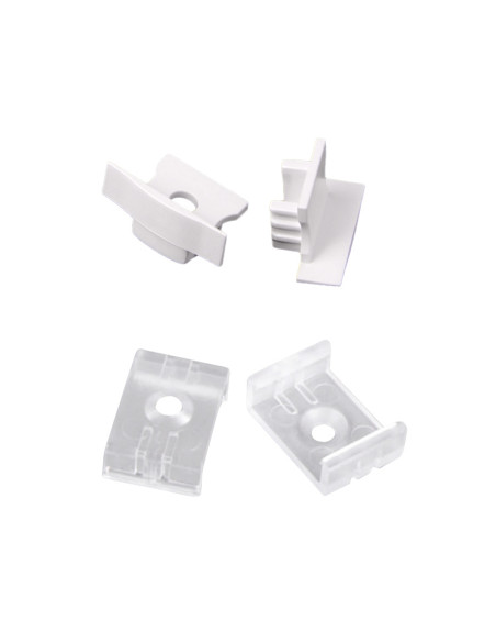 Kit de 2 tapas y 2 clips para perfil de aluminio, PER-14-2m.