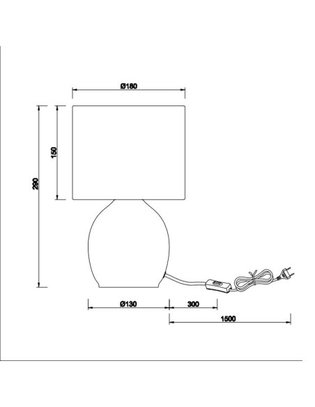 Lámpara mesa cristal con pantalla para E14 Vela