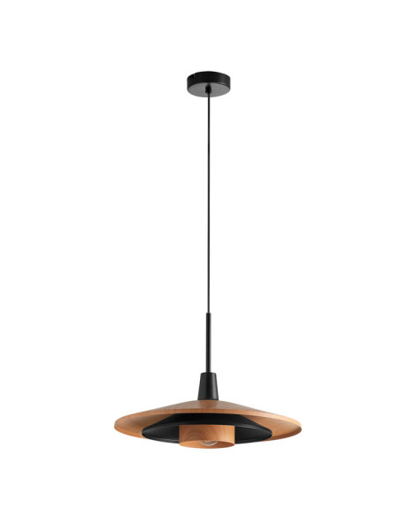 Colgante Level negro y natural 40cm para 1 E27 (no incluida)