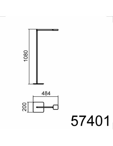 Lámpara de pie lector Finess negro mate 8W