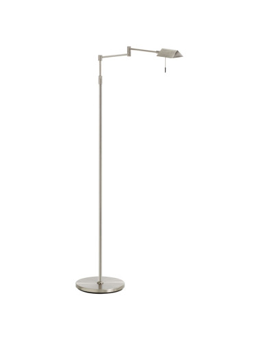 Lámpara de pie lector Lite, níquel mate 10W dimable
