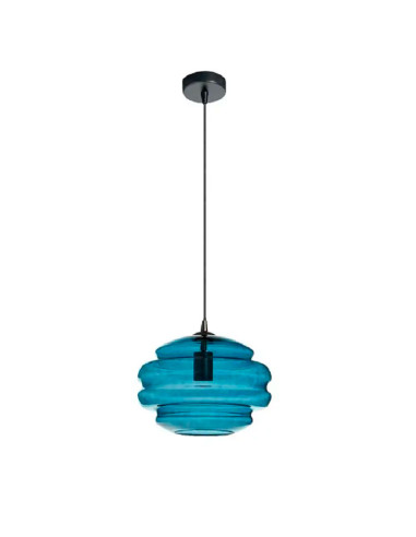 Colgante Mel cristal azul y negro 30cm para 1 E27 (no incluida)