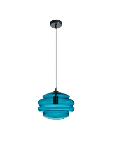 Colgante Mel cristal azul y negro 30cm para 1 E27 (no incluida)