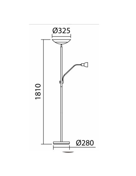 Lámpara de pie Sara para 2xE27 1xE14 (no incluidas)