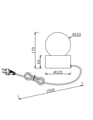 Lámpara de mesa con globo opal para E14 (no incluida) base amarilla