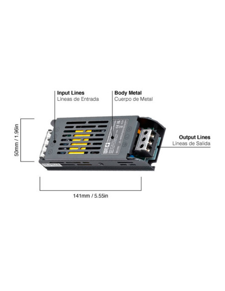 Fuente de Alimentación Switching Pequeña 24V 108W 4,5A Interior