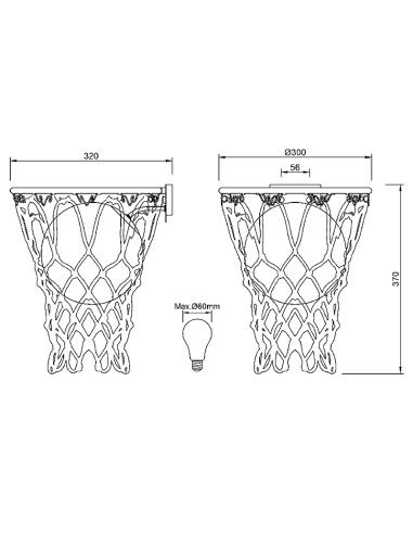 Aplique de Pared BASKETBALL para E27