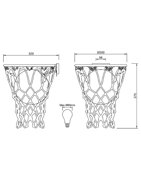 Aplique de Pared BASKETBALL para E27