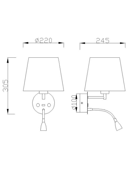 Aplique de Pared CAICOS para E27