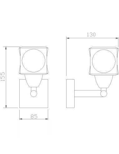Aplique de Pared CUADRAX Marrón para G9