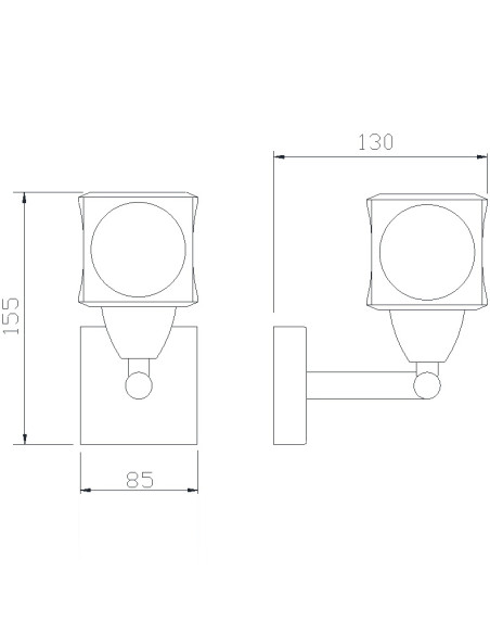 Aplique de Pared CUADRAX Marrón para G9