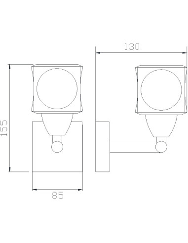 Aplique de Pared CUADRAX Níquel para G9
