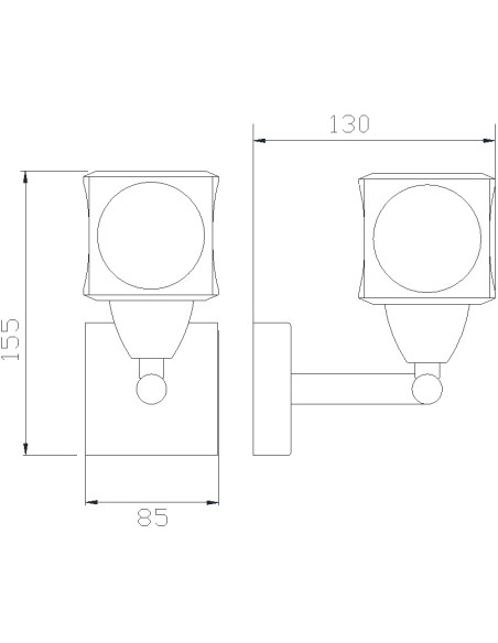 Aplique de Pared CUADRAX Níquel para G9