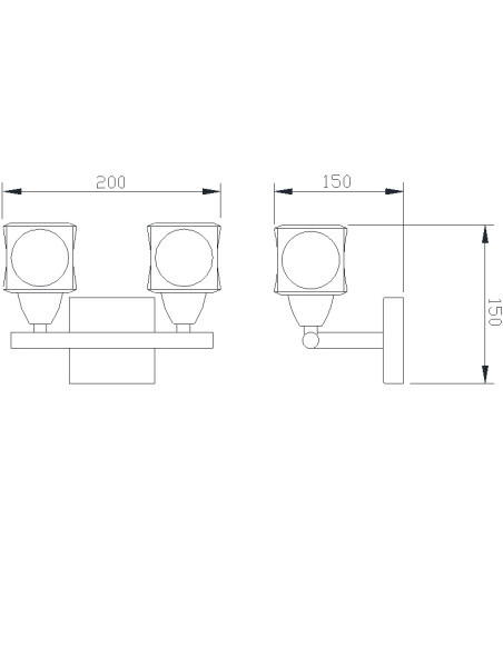 Aplique de Pared CUADRAX Marrón para G9