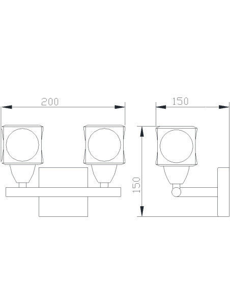 Aplique de Pared CUADRAX Níquel para G9