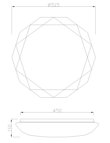 Plafón de techo DIAMANTE II Blanco
