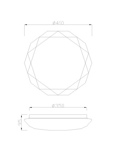 Plafón de techo DIAMANTE II Blanco