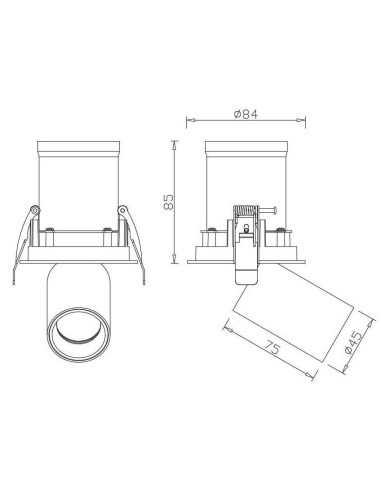 Empotrable Downlight GARDA Blanco y Negro