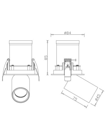 Empotrable Downlight GARDA Blanco y Negro