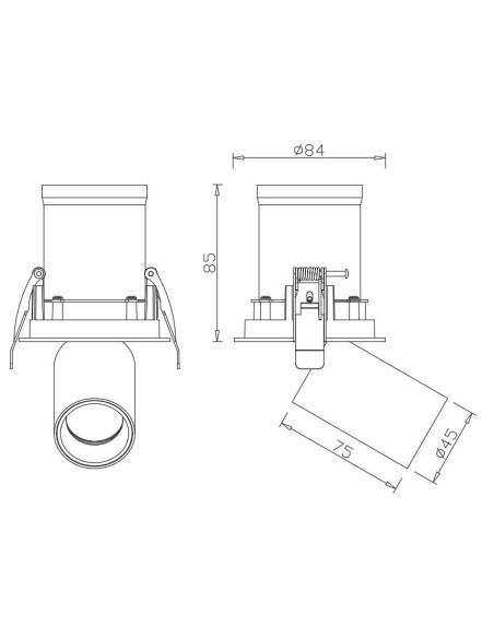 Empotrable Downlight GARDA Blanco y Negro