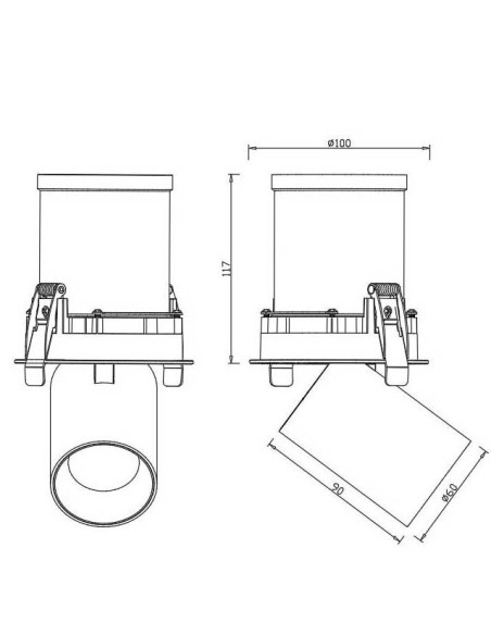 Empotrable Downlight GARDA Blanco y Negro