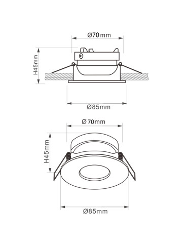 Empotrable Downlight GUINCHO GU10 para GU10
