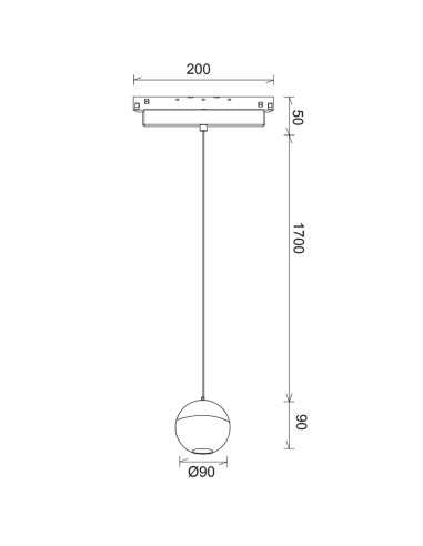Lámpara de colgar para carril MAGNETO