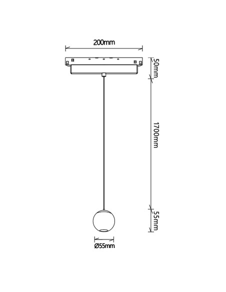 Lámpara de colgar para carril MAGNETO