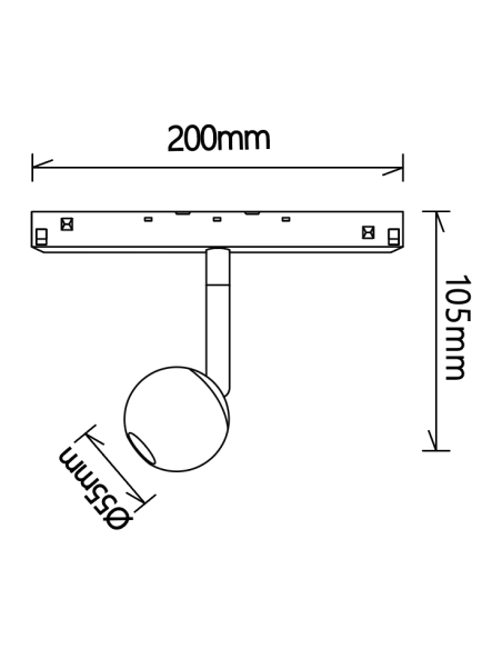 Foco para carril magnético Downlight MAGNETO