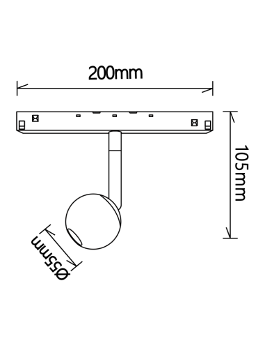 Foco para carril magnético Downlight MAGNETO