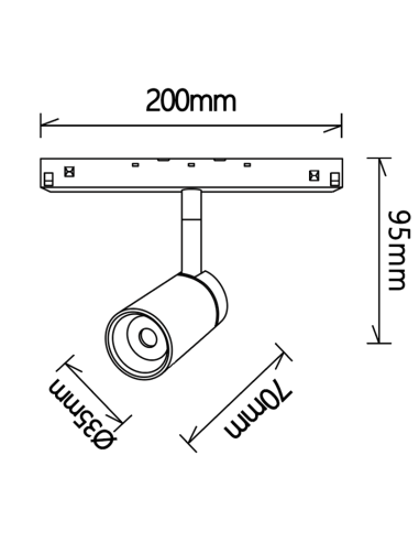 Foco para carril magnético MAGNETO