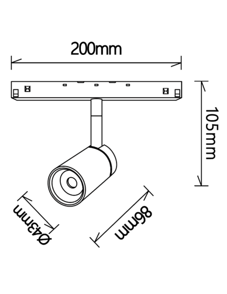 Foco para carril magnético MAGNETO