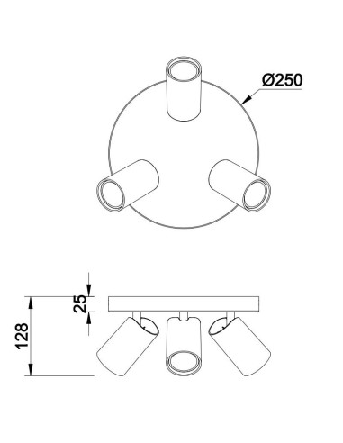Plafón de techo SAL para GU10