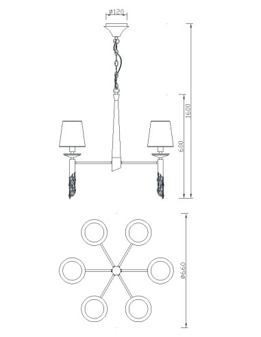 Lámpara de techo TIFFANY para E14