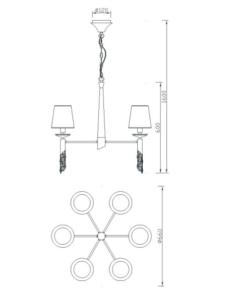 Lámpara de techo TIFFANY para E14