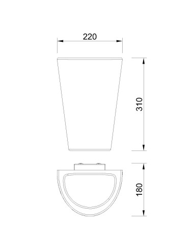 Aplique de Exterior TEJA Blanco para E27
