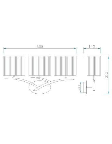 Aplique de Pared EVE Negro para E27