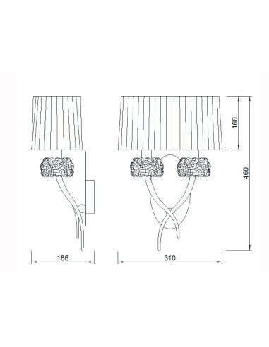 Aplique de Pared LOEWE Marrón para E14