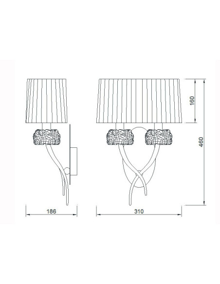 Aplique de Pared LOEWE Marrón para E14