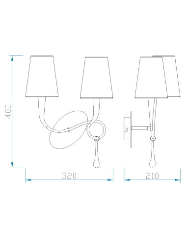 Aplique de Pared PAOLA Oro para E14