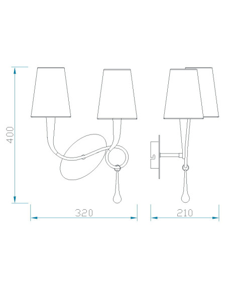 Aplique de Pared PAOLA Oro para E14