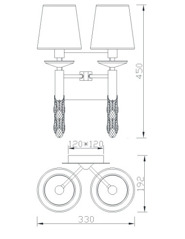 Aplique de Pared TIFFANY Cromo para E14