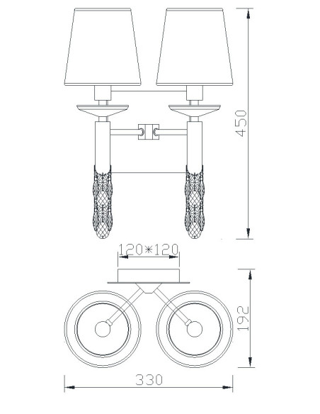 Aplique de Pared TIFFANY Cromo para E14