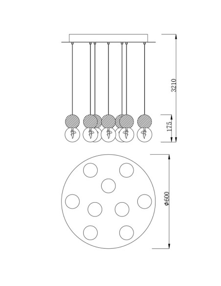 Lámpara de techo GALAXIA Cemento para E27