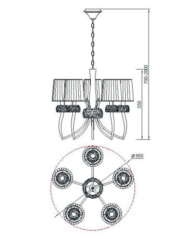 Lámpara de techo LOEWE Marrón para E14