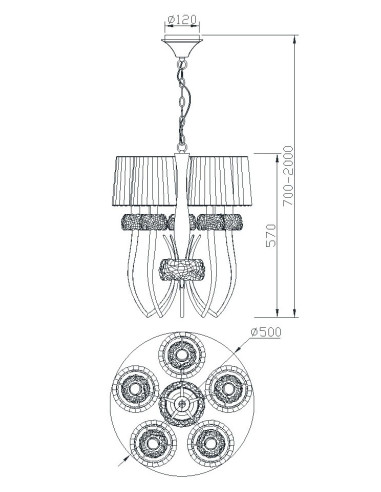 Lámpara de techo LOEWE Marrón para E14