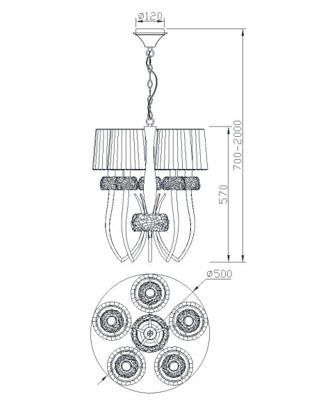 Lámpara de techo LOEWE Marrón para E14