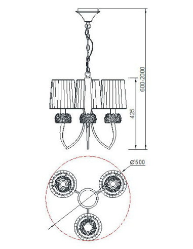 Lámpara de techo LOEWE Marrón para E14